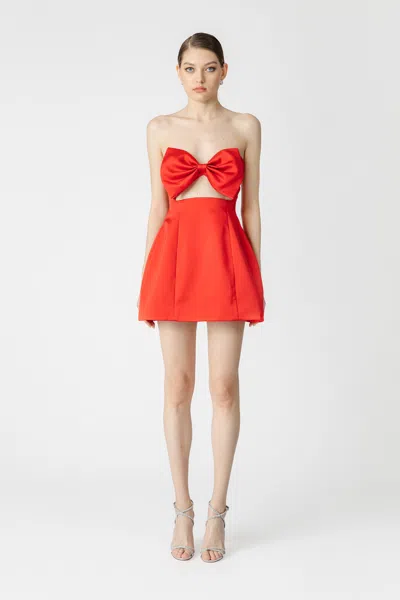 Sau Lee Estelle Strapless Mini Dress In Red