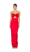 Sau Lee Esther Strapless Gown In Red