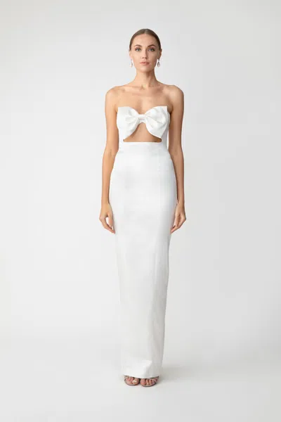 Sau Lee Esther Strapless Gown In White