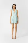 Sau Lee Fefe Ruffled Mini Dress In Baby Blue