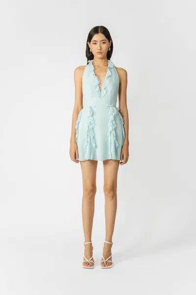 Sau Lee Fefe Ruffled Mini Dress In Baby Blue