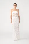 Sau Lee Fiona Embroidered Gown In White