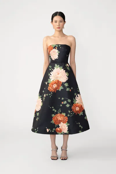Sau Lee Fiora Satin Dress In Black