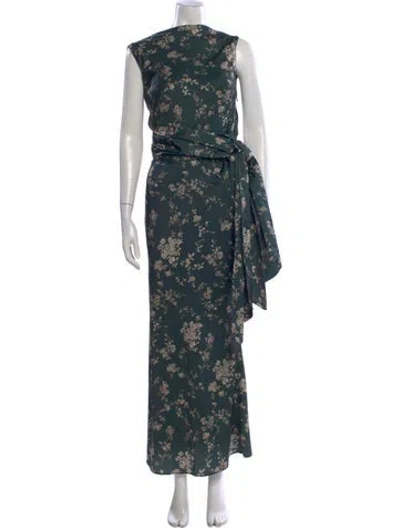 Pre-owned Sau Lee Floral Print Long Dress In Multi