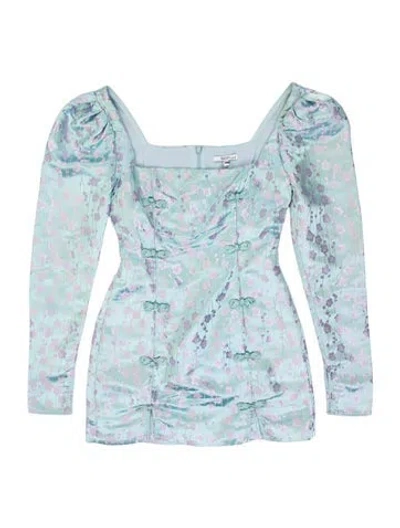 Pre-owned Sau Lee Floral Print Mini Dress In Blue