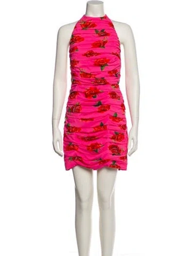 Pre-owned Sau Lee Floral Print Mini Dress In Pink