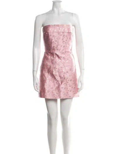 Pre-owned Sau Lee Floral Print Mini Dress In Pink