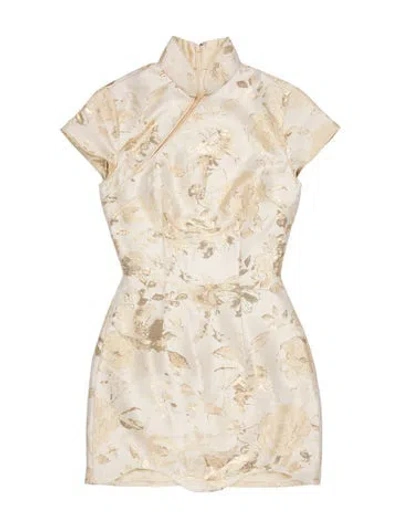 Pre-owned Sau Lee Floral Print Mini Dress W/ Tags In Neutral