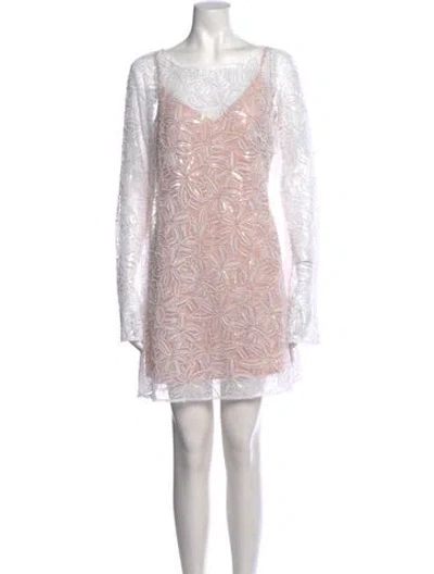 Pre-owned Sau Lee Floral Print Mini Dress W/ Tags In Pink