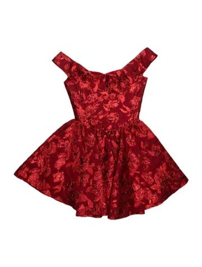 Pre-owned Sau Lee Floral Print Mini Dress W/ Tags In Red