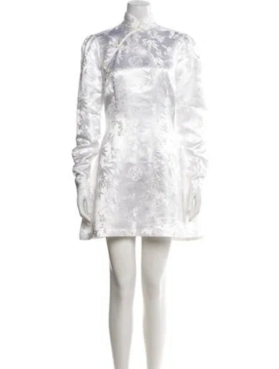 Pre-owned Sau Lee Floral Print Mini Dress In White