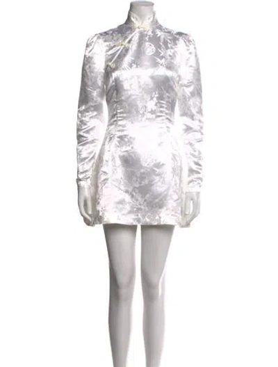 Pre-owned Sau Lee Floral Print Mini Dress In White