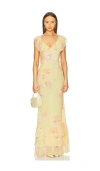 Sau Lee Gaia Dress In Yellow