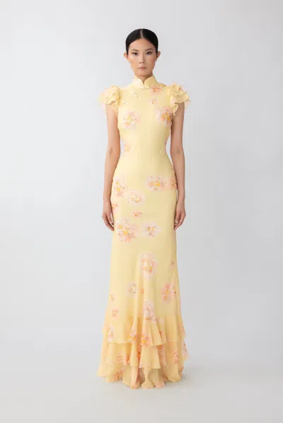 Sau Lee Gemma Dress In Yellow Multi