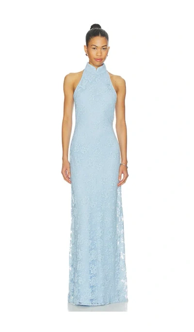 Sau Lee Gillian Lace Dress In Blue