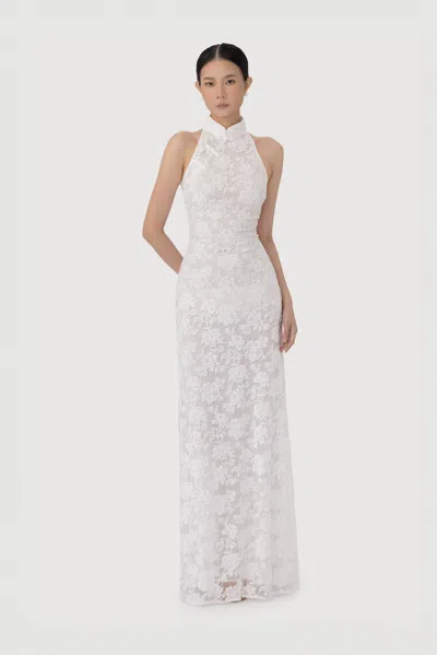 Sau Lee Gillian Lace Dress In White