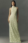 Sau Lee Gillian Lace Maxi Dress In Green