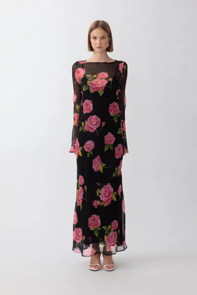 Sau Lee Gloria Dress In Black Multi