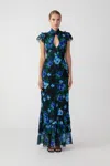 Sau Lee Gracie Maxi Dress In Blue Multi