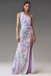 Sau Lee Gwendolyn One-shoulder Dress In Purple
