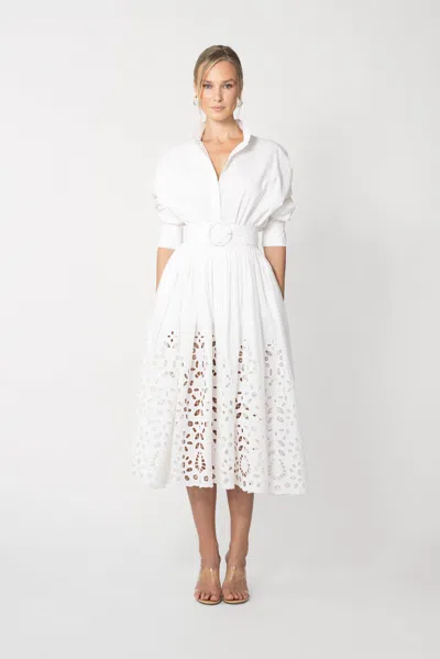 Sau Lee Hayden Shirt Dress In White