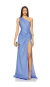 Sau Lee Helene Crepe Dress In Blue Lavender