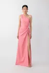Sau Lee Helene Crepe Dress In Coral Pink