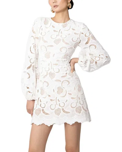 Sau Lee Hilda Embroidered Lace Dress In White