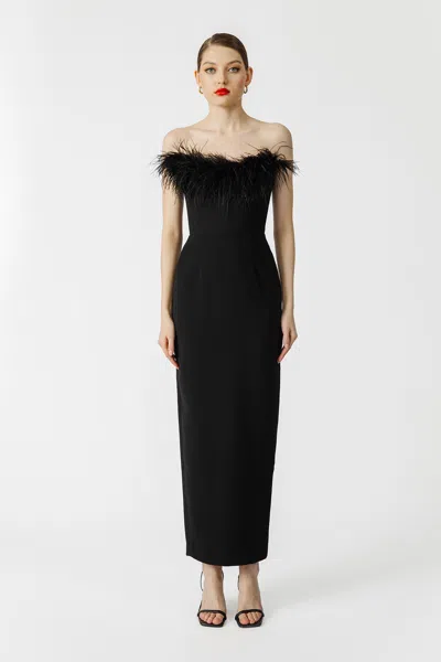 Sau Lee Iman Strapless Dress In Black