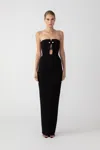 Sau Lee Imani Strapless Gown In Black