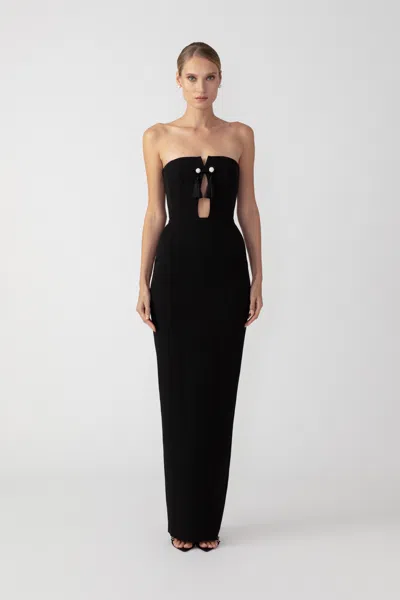 Sau Lee Imani Strapless Gown In Black