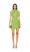Sau Lee Ines Tweed Dress In 苹果绿