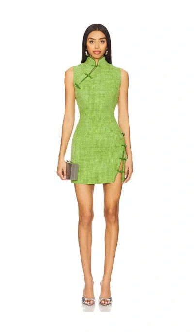Sau Lee Ines Tweed Dress In 苹果绿