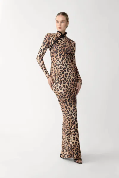 Sau Lee Irene Print Dress In Animal Print