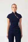Sau Lee Iris Denim Top In Blue