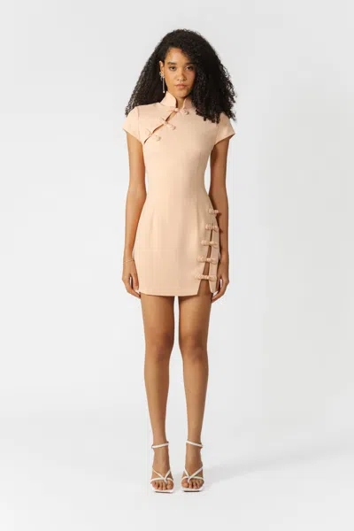 Sau Lee Iris Mini Dress In Nude Pink