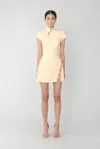 Sau Lee Iris Mini Dress In Pale Yellow