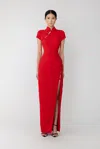 Sau Lee Isabella Maxi Dress In Red