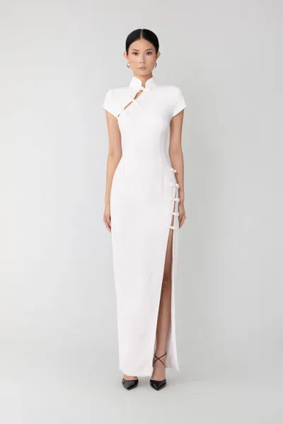 Sau Lee Isabella Maxi Dress In White