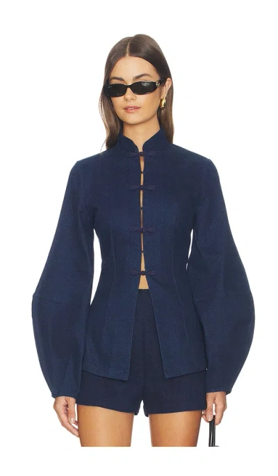 Sau Lee Issac Denim Shirt In Blue