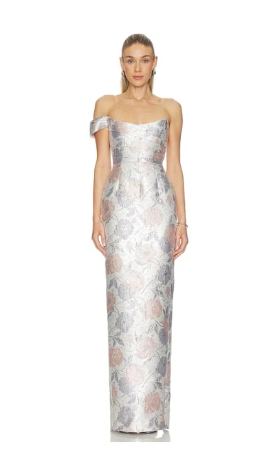 Sau Lee Jackson Brocade Gown In Multi