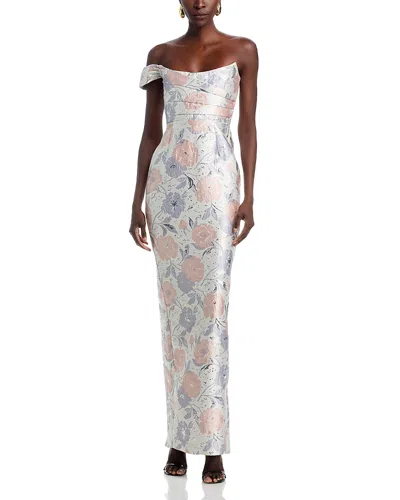 Sau Lee Jackson Brocade Gown In Multi