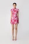 Sau Lee Jada Jacquard Mini Dress In Pink Multi