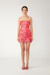 Sau Lee Jenny Strapless Mini Dress In Lucky Red