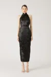 Sau Lee Jill Chinese Jacquard Pencil Dress In Black