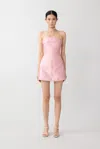 Sau Lee Jodie Jacquard Mini Dress In Dynasty Pink