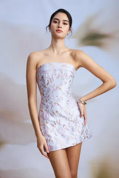 Sau Lee Jodie Jacquard Mini Dress In Purple