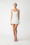Sau Lee Joey Jacquard Mini Dress In White
