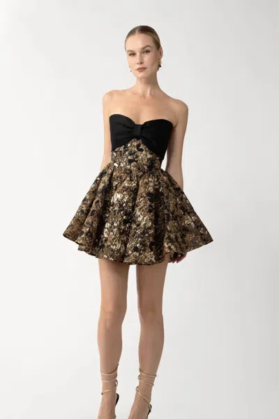 Sau Lee Jolene Mini Dress In Brown