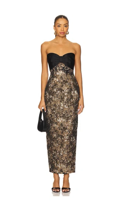 Sau Lee Jackie Midi Dress In Brown